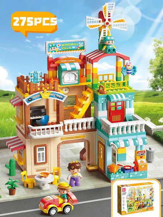 City Police & Fire Truck Building Blocks Set 275Pcs with box