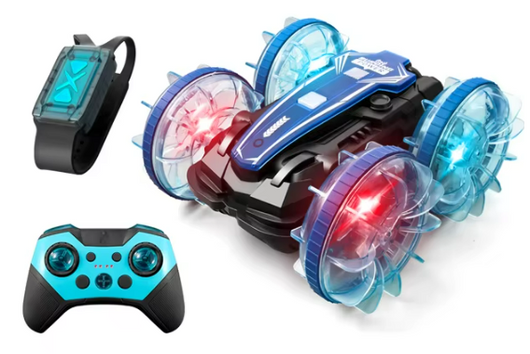 Gesture Sensory Car - Water Land RC Stunt Car Blue with lights B800 B With watch