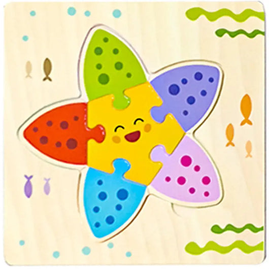 3D Cartoon Animal Wooden Puzzle Toy Star