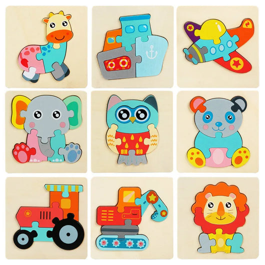 Kids Wooden 3D Animal Puzzle