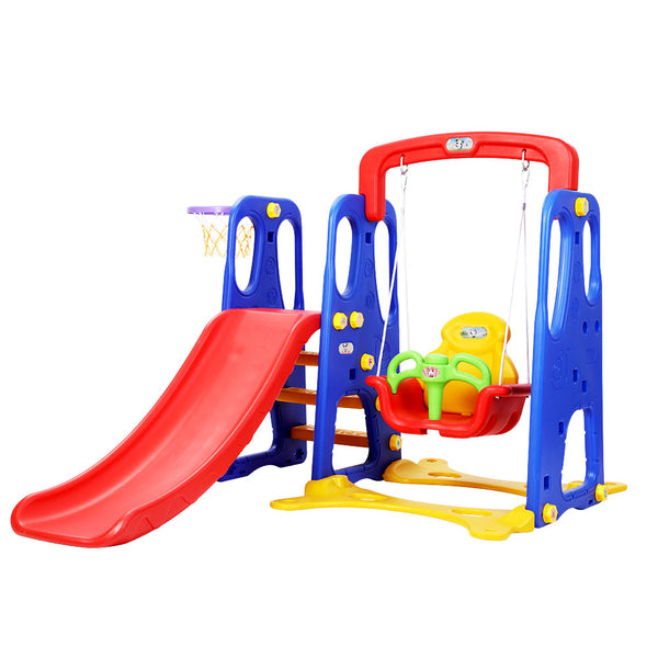 Kids Slide Swing Basketball Hoop Set