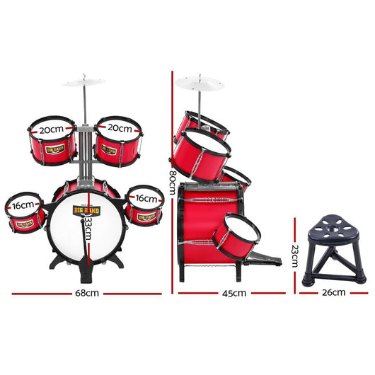 Kids 7-Piece Drum Set for Ages 3+