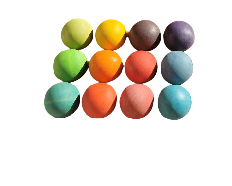 Lime Wood Montessori Rainbow Arch Stacking Toy Set Sorting balls 3.5cm