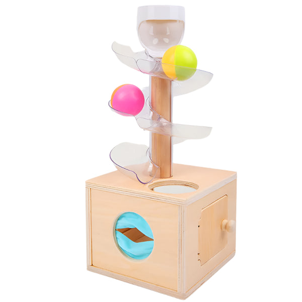 Montessori Rolling Ball Wooden Track Toy Set