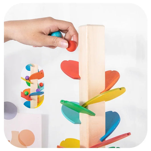 Wooden Rainbow Ball Track – Montessori Music Toy