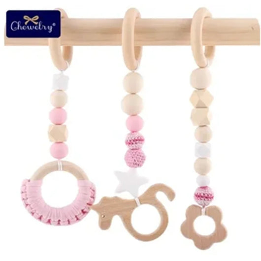 Baby Gym Play Frame and Pendants Pink Horse