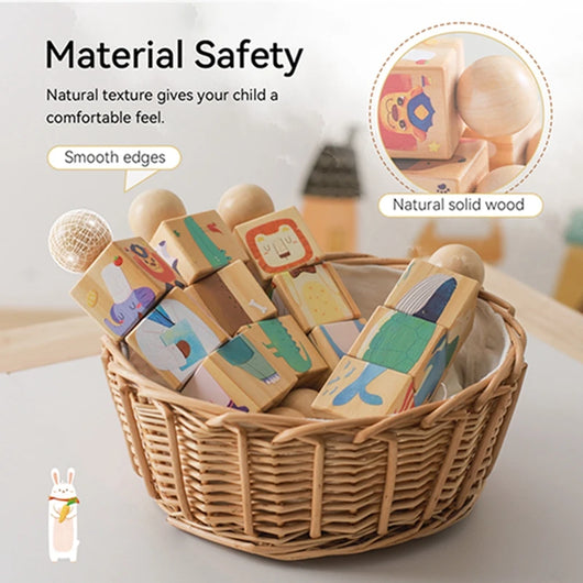 Wooden Musical Puzzle Rattle – Montessori Play Toy
