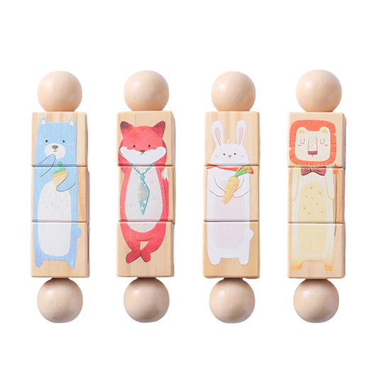 Wooden Musical Puzzle Rattle – Montessori Play Toy Bear