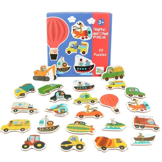 Kids Wooden Jigsaw Matching Puzzle Traffic