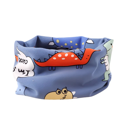 Kids Cartoon Neck Scarf Blue
