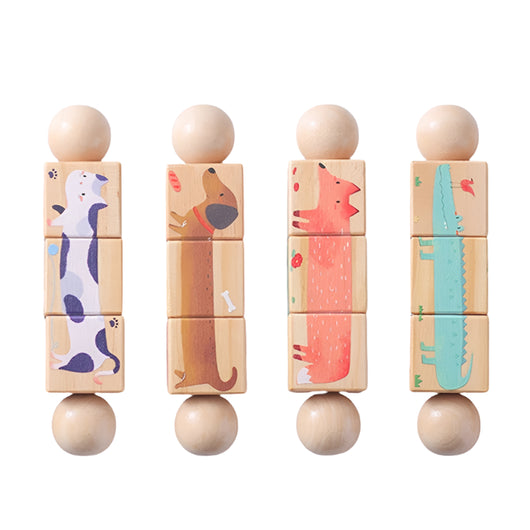 Wooden Musical Puzzle Rattle – Montessori Play Toy Fox