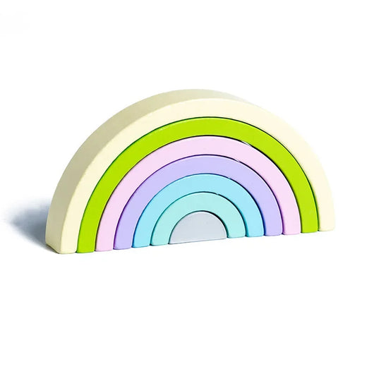 Montessori Rainbow Stacking Arches - Wooden Blocks Macaron