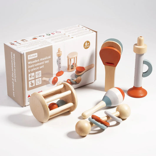 Natural Wooden Baby Rattle