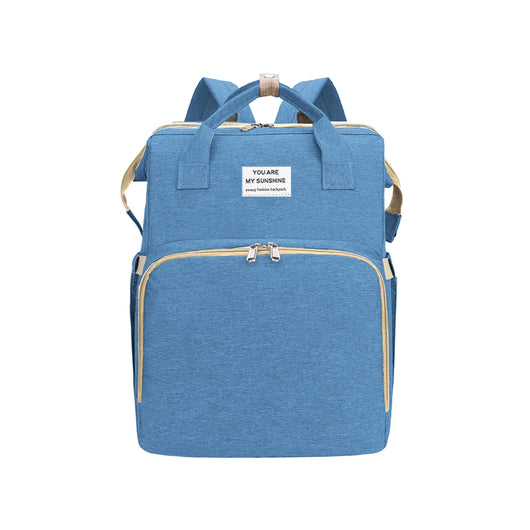 Baby Foldable Bed Diaper Bag with Changing Station Sky Blue