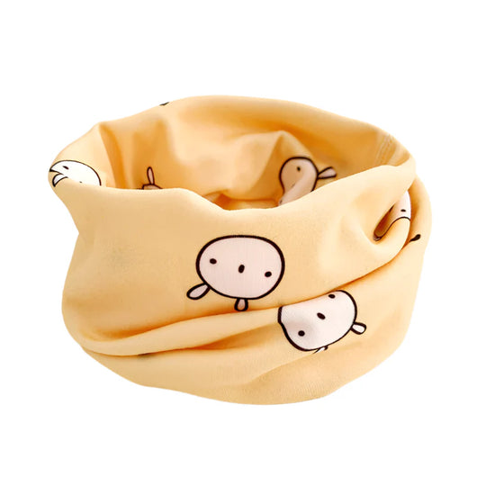 Kids Cartoon Neck Scarf Yellow