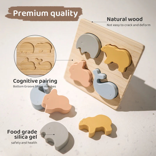 Animal Silicone Puzzle Montessori Toys