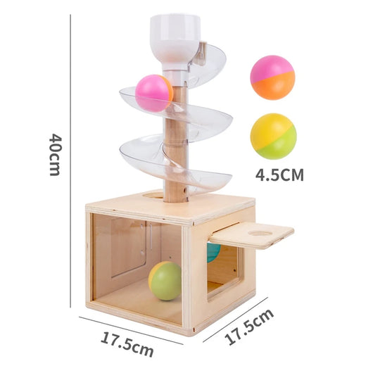 Montessori Rolling Ball Wooden Track Toy Set