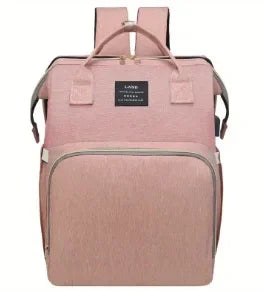 Portable Folding Crib Bed Mommy Bag Pink