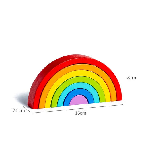 Montessori Rainbow Stacking Arches - Wooden Blocks