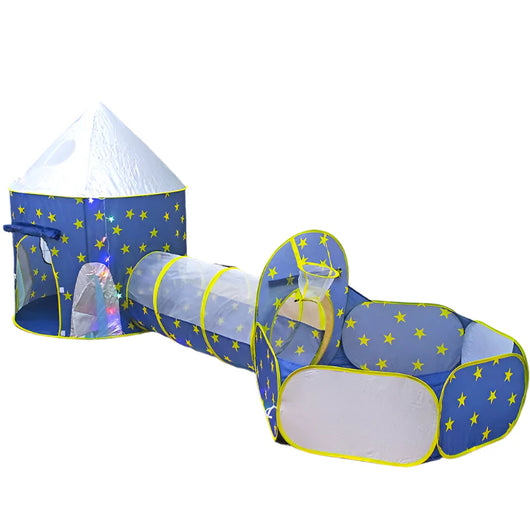 3 in 1 Space Play Tent with Tunnel Blue