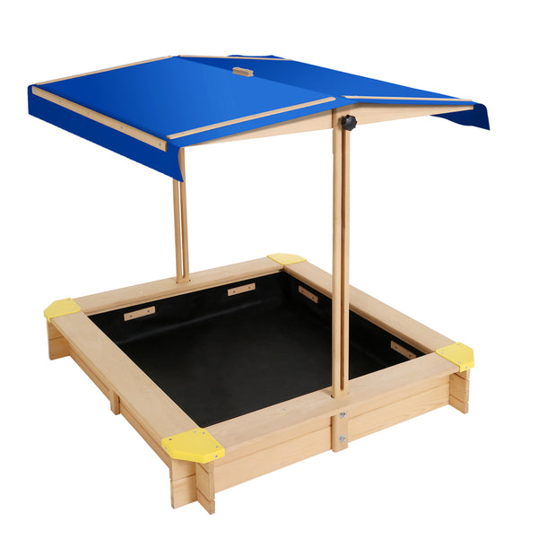 Kids Wooden Sandpit with Canopy