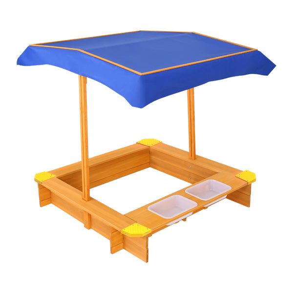 Kids Sandpit with Canopy and Water Basins