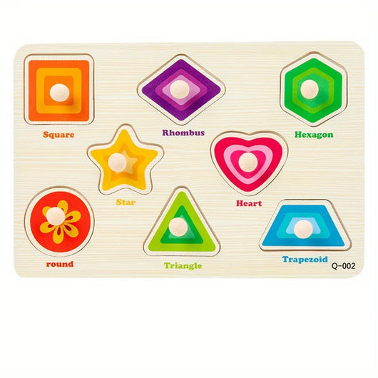 Montessori Wooden Shape Peg Puzzle Toy Shape