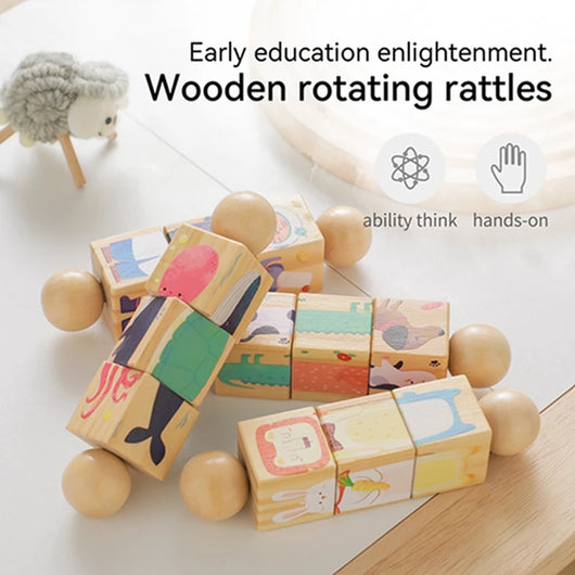 Wooden Musical Puzzle Rattle – Montessori Play Toy
