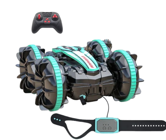 Gesture Sensory Car - Water Land RC Stunt Car Green B500 B With watch