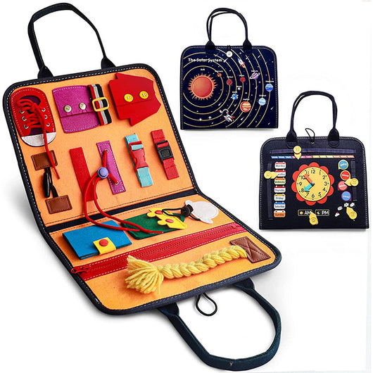 Montessori Busy Board Sensory Activity Toy - Premium