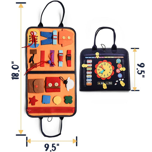 Montessori Busy Board Sensory Activity Toy - Premium