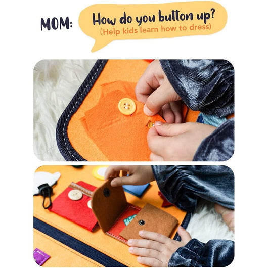 Montessori Busy Board Sensory Activity Toy - Premium