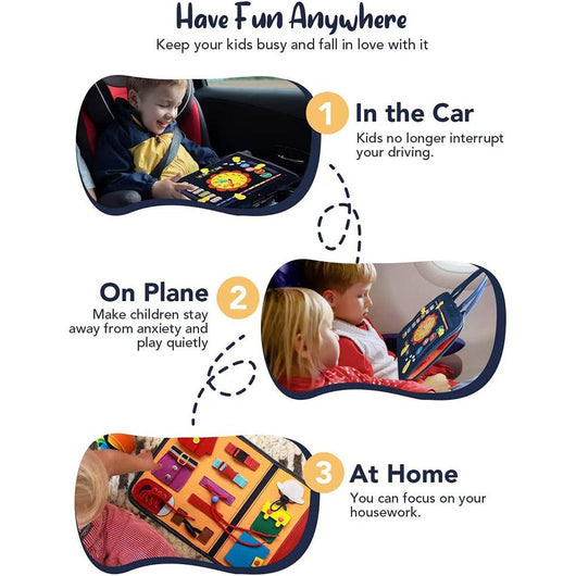 Montessori Busy Board Sensory Activity Toy - Premium