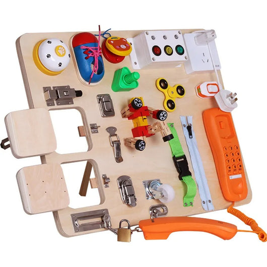 Wooden Montessori Busy Board 20 in 1 busyboard