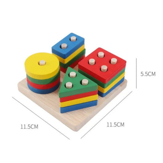 Wooden Geometric Shape Sorting Puzzle