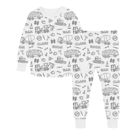 DIY Colouring Pyjama Set for Kids 2–8Y Vehicles